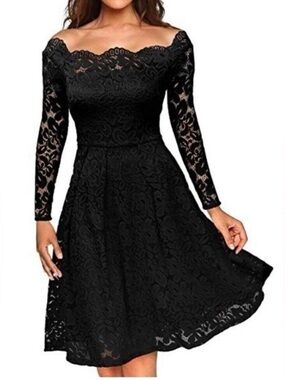 MISSMAY Vintage Floral Lace Swing Cocktail Dress Style # Y 3533 Size M